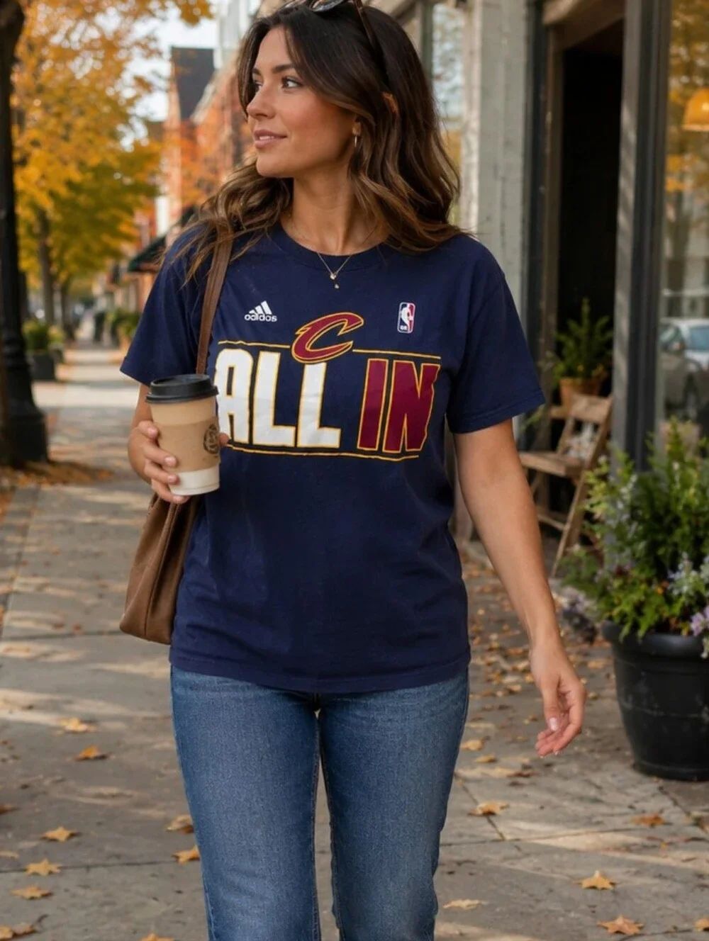Adidas Navy Cleveland 'ALL IN' Cavaliers Tee